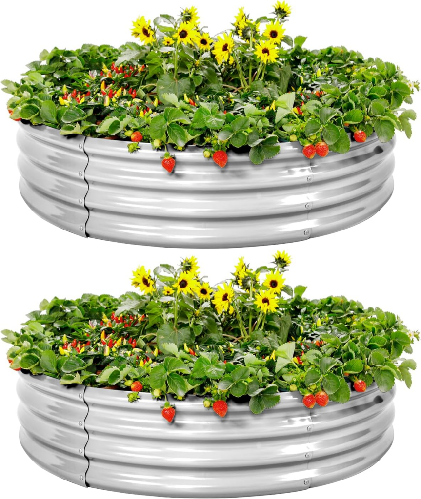 Land Guard 2-pack galvanized raised garden bed