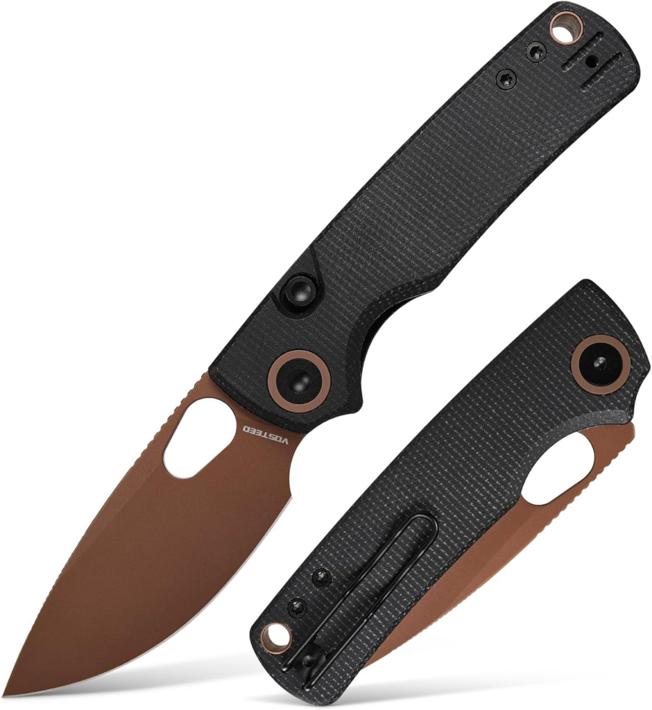 Vosteed Porcupine EDC Knife Steel Rose Gold Blade Top Liner Lock