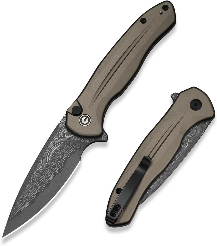 CIVIVI Kitefin Pocket Knife Damascus Blade Folding Knife
