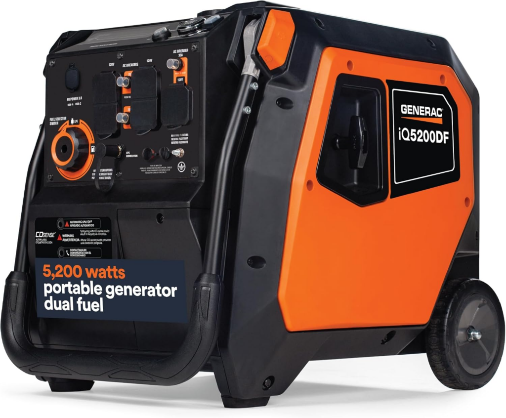 Generac 5,200-Watt Dual-Fuel Portable Inverter Generator