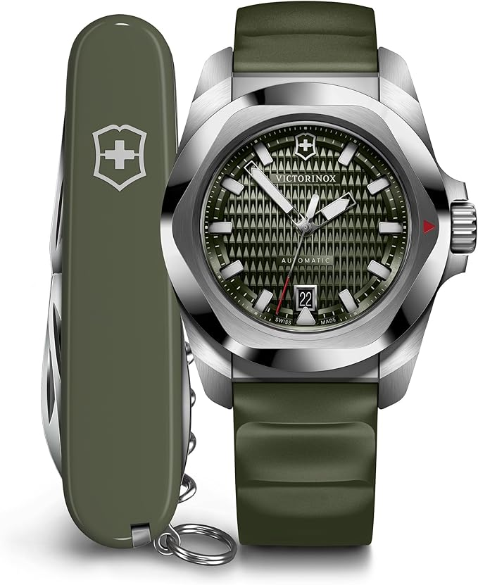 Victorinox INOX Automatic Green Dial Green Rubber Strap Watch