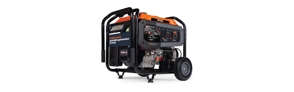 Generac GP9500 12,500 Peak Watt Tri-Fuel Portable Generator