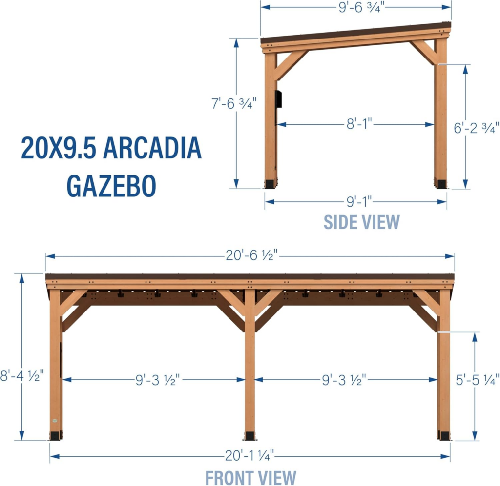 Backyard Discovery Arcadia Cedar Wood Outdoor Gazebo Pavilion