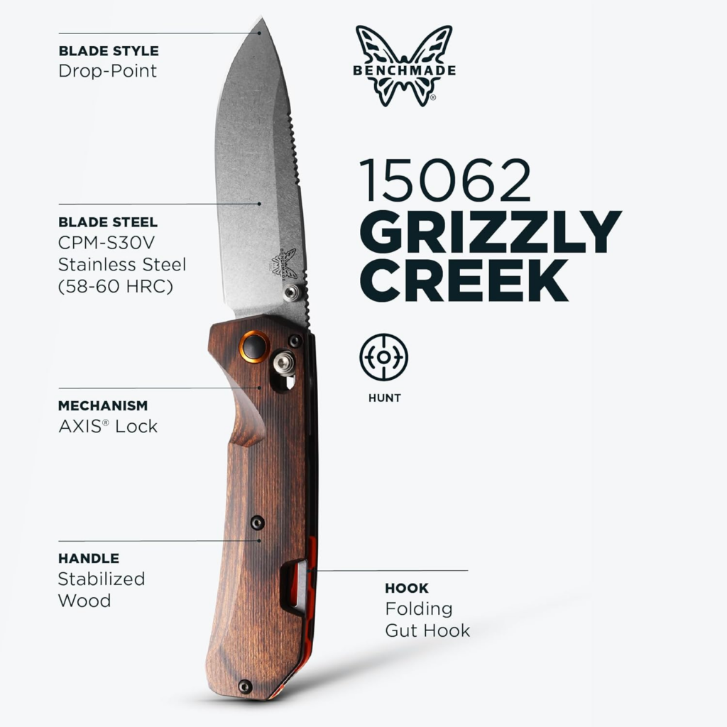 Benchmade Grizzly Creek EDC Knife with Wood Handle