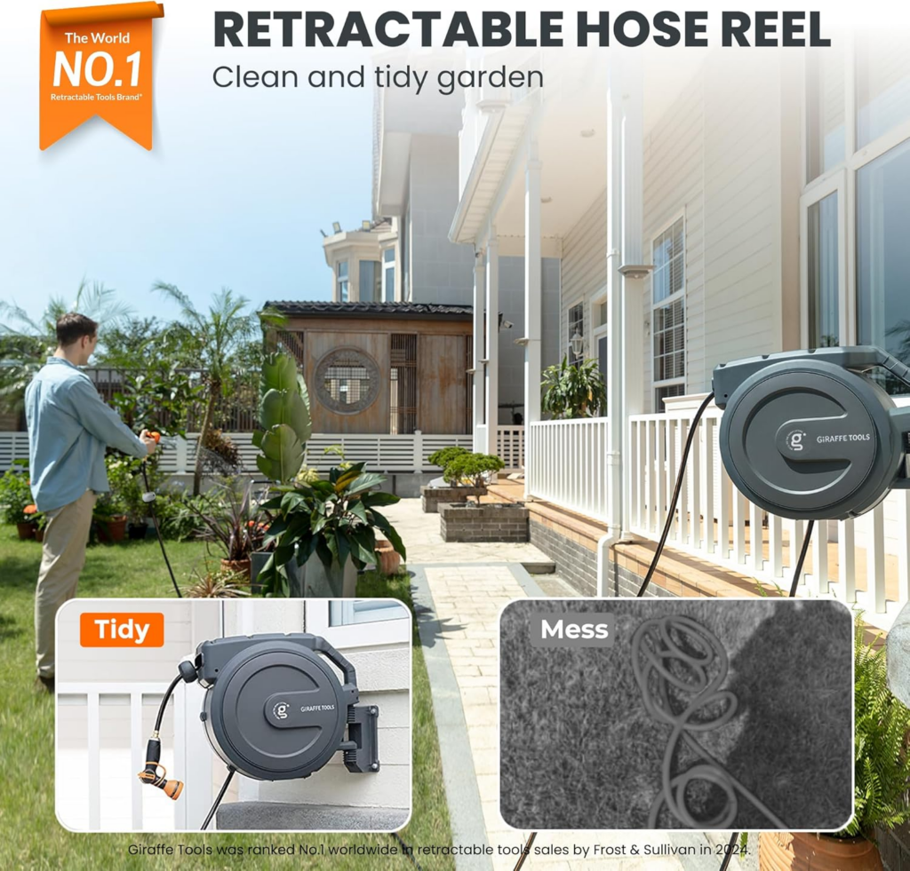 Giraffe Tools Retractable Garden Hose Reel