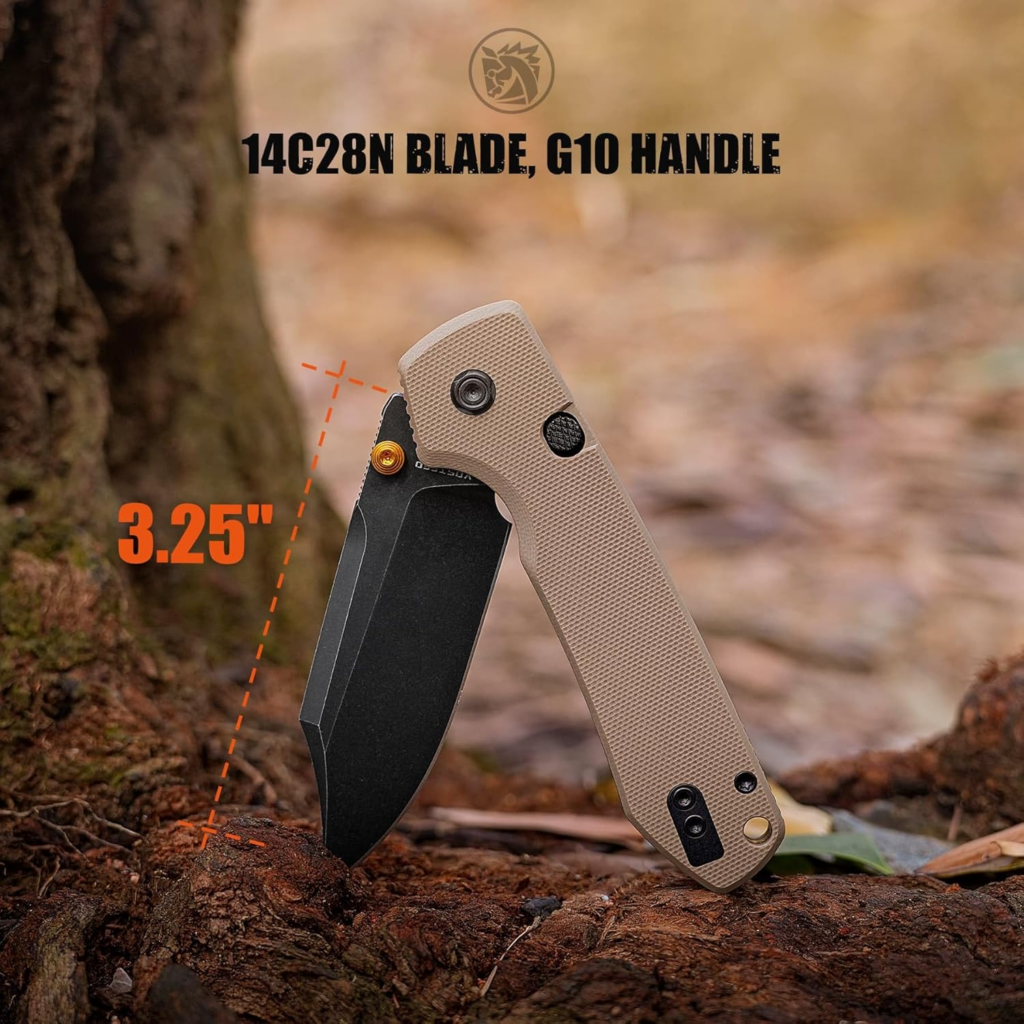 Vosteed Raccoon 2.0 Bowie EDC Pocket Knife Stonewash Blade