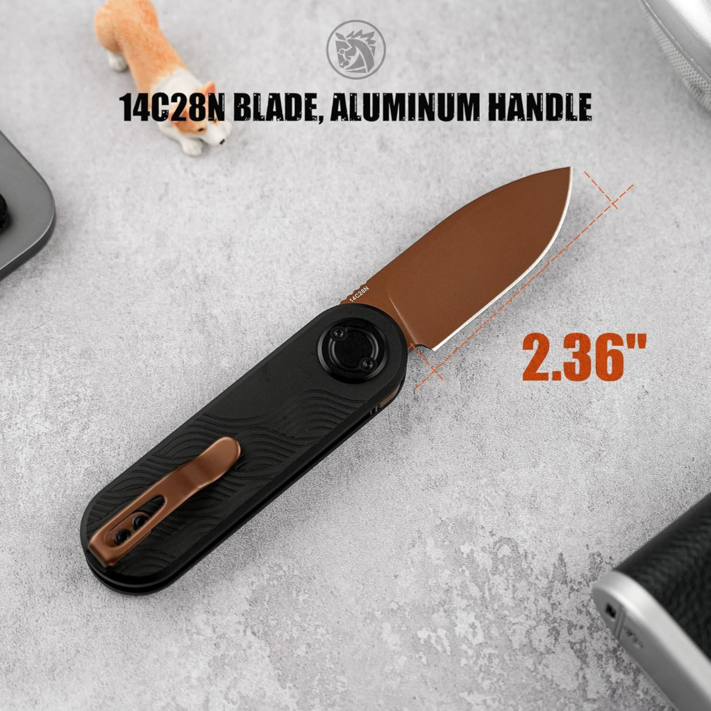 Vosteed Corgi V EDC Pocket Knife Copper Dune Blade V Anchor Lock