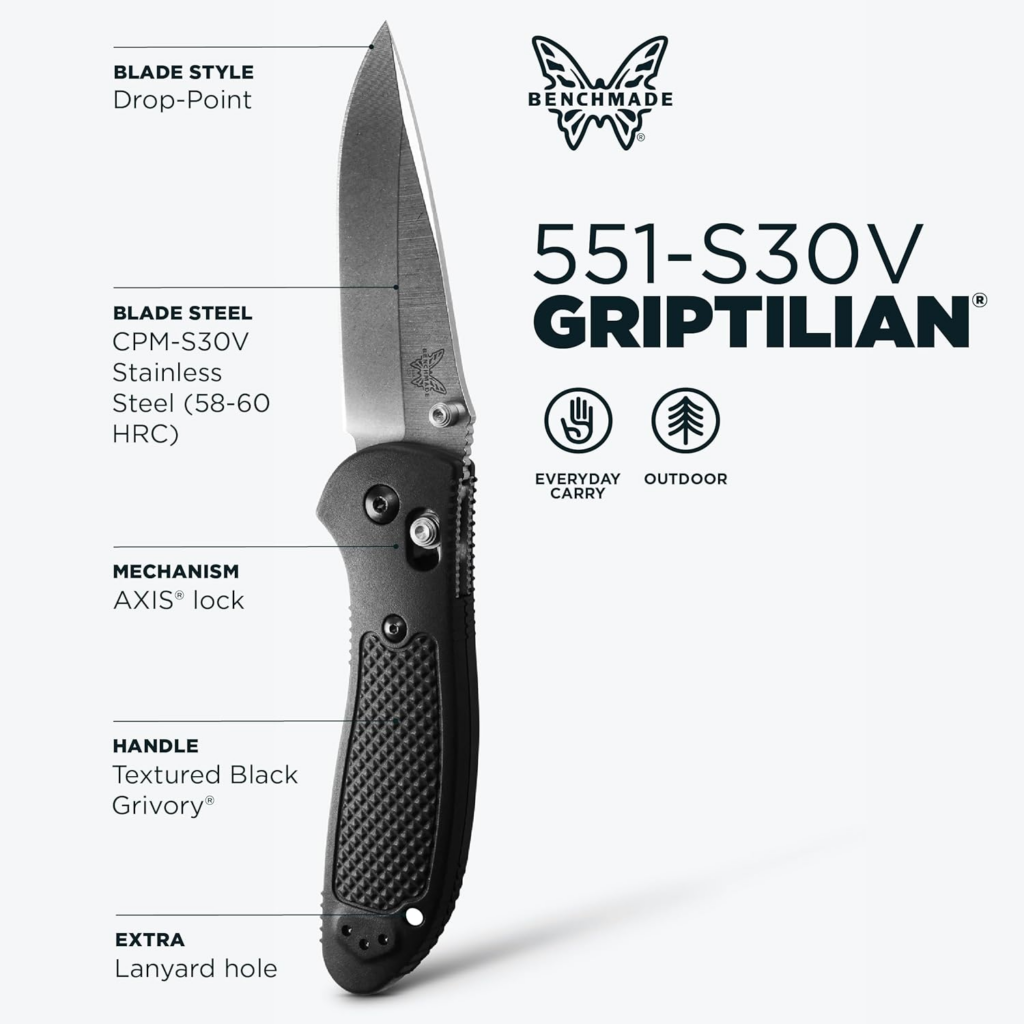 Benchmade Griptilian Knife Plain Edge Nylon Handle