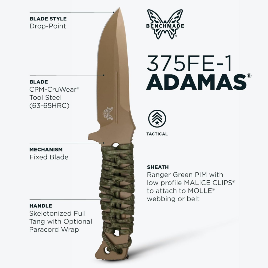 Benchmade ADAMAS Drop Point Blade Paracord Handle