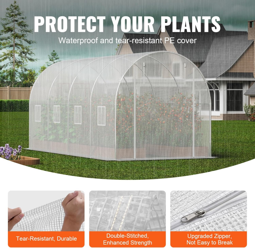 VEVOR Walk-in Tunnel Greenhouse Hoop House Greenhouse Tunnel