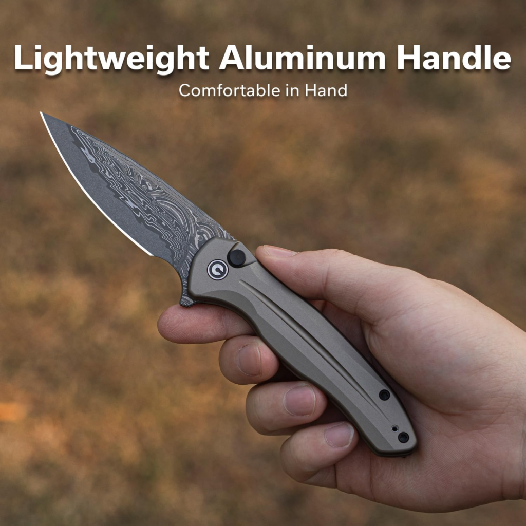 CIVIVI Kitefin Pocket Knife Damascus Blade Folding Knife