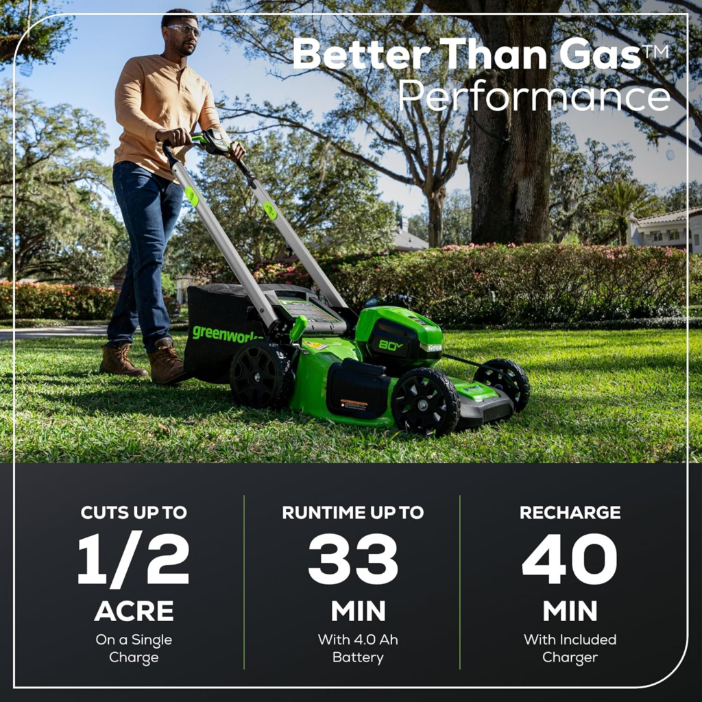 Greenworks 80V 21" Self-Propelled Cordless Lawn Mowe