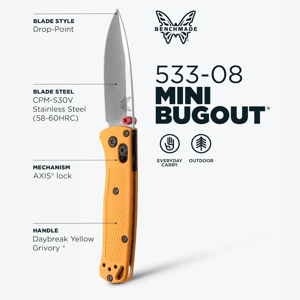 Benchmade Mini Bugout Outdoor EDC Folding Knife