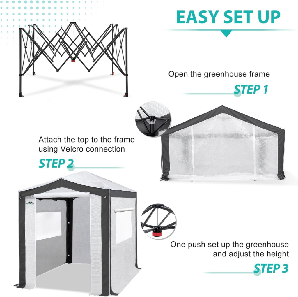 EAGLE PEAK 8x6 Portable Walk in Greenhouse
