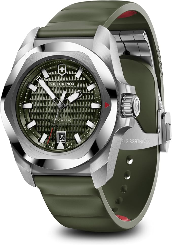 Victorinox INOX Automatic Green Dial Green Rubber Strap Watch