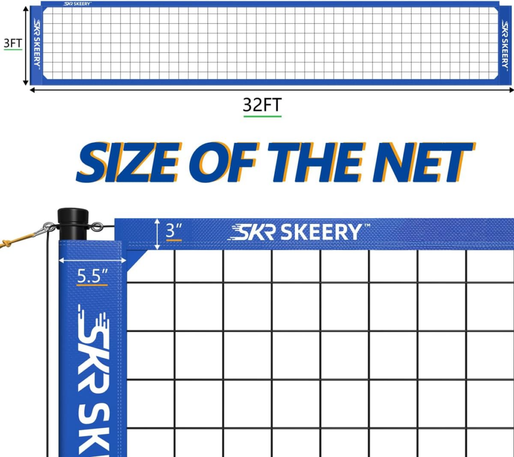 SKEERY Outdoor Heavy Duty Volleyball Net Set