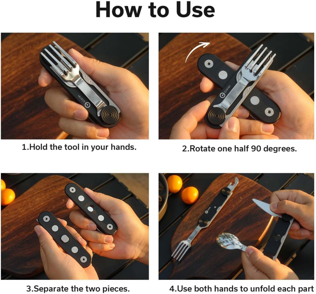 CIVIVI Partake 4 in 1 Camping Utensil Knife Fork Spoon Opener