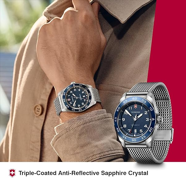 Victorinox Swiss Army Automatic Blue Dial Mesh Stainless Steel Watch