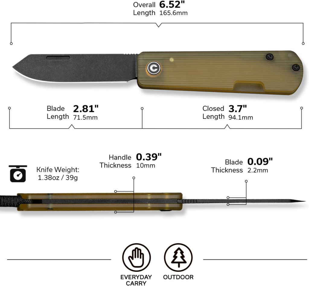 CIVIVI Slip Joint Pocket Knife Slippy Sendy Folding Knife