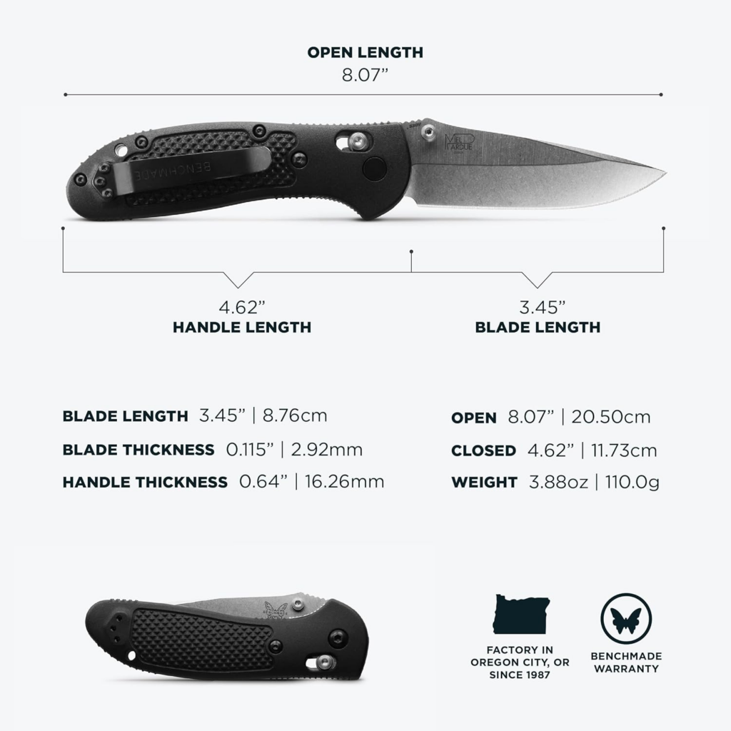 Benchmade Griptilian Knife Plain Edge Nylon Handle