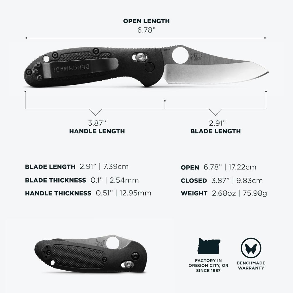 Benchmade Mini Griptilian Knife Drop Point Blade