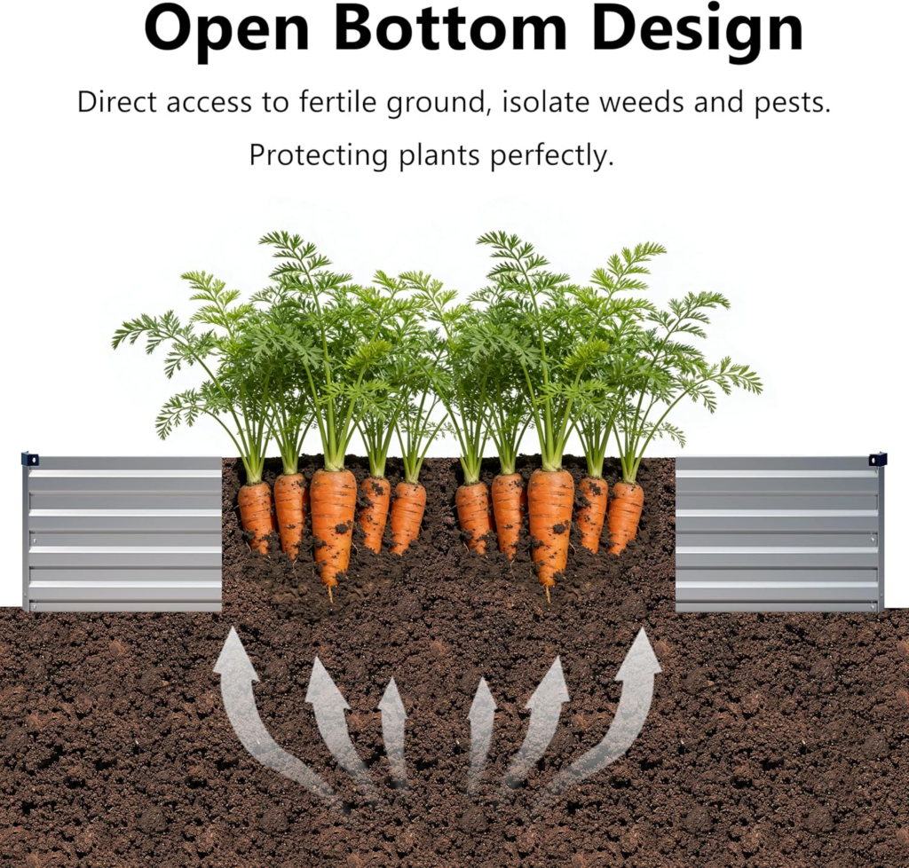 Zunatu 8x4x1 ft Galvanized Raised Garden Beds