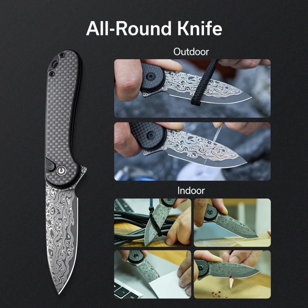 CIVIVI Elementum II Pocket Folding Knife Damascus Blade