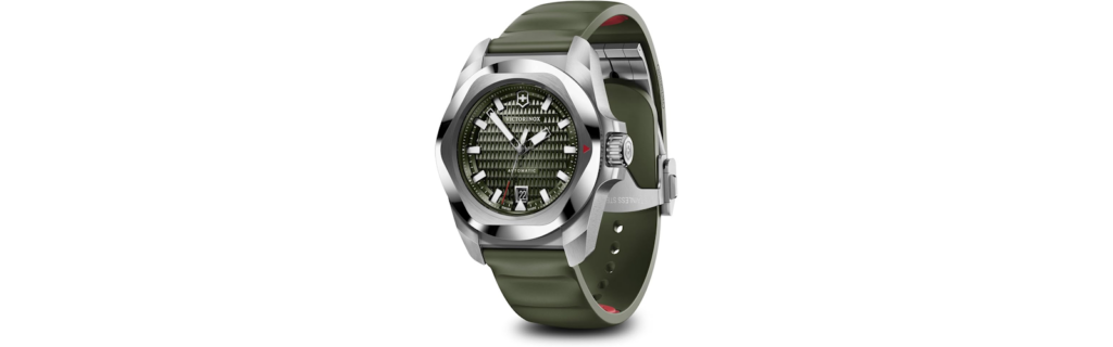 Victorinox INOX Automatic Green Dial Green Rubber Strap Watch