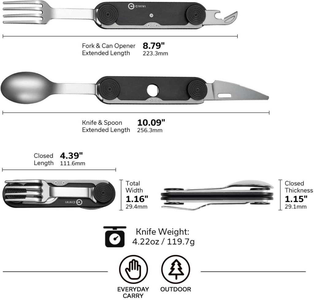 CIVIVI Partake 4 in 1 Camping Utensil Knife Fork Spoon Opener