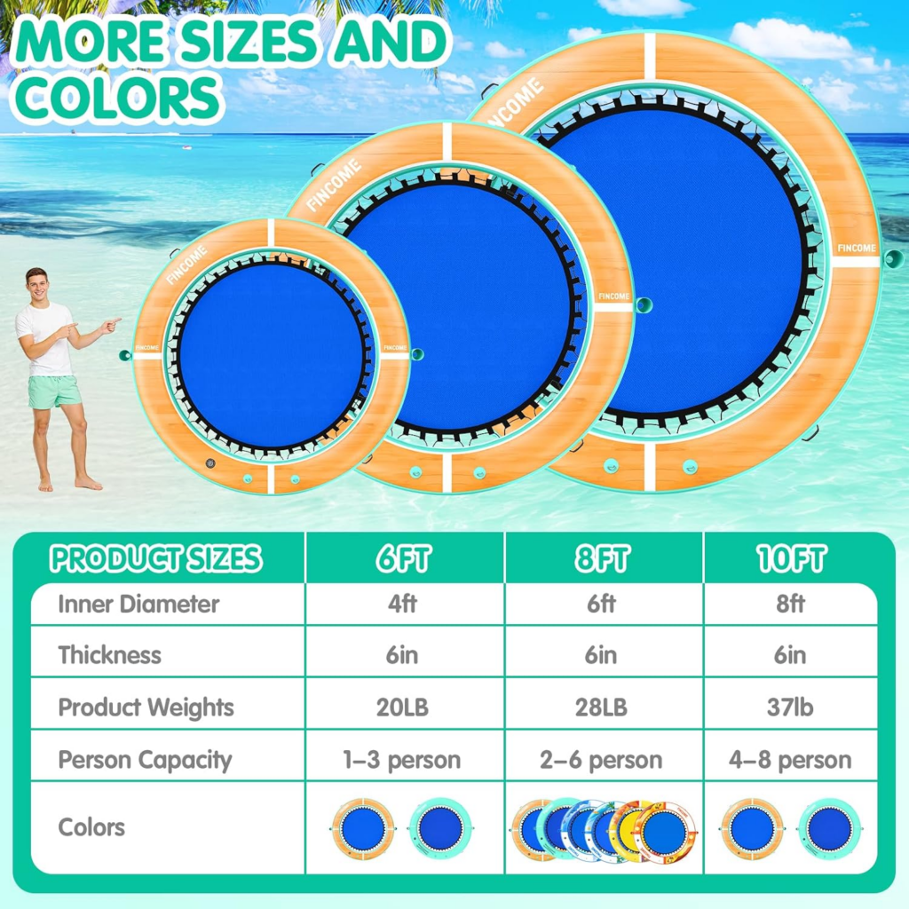 Fincome Floating Lounger Mat Pool Ocean Lake Ring