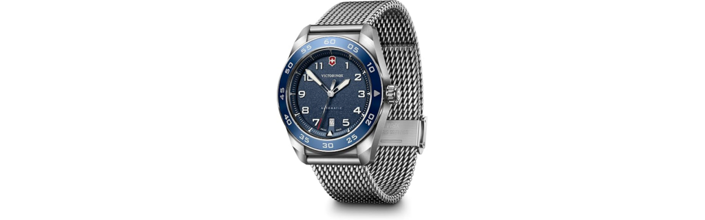 Victorinox Swiss Army Automatic Blue Dial Mesh Stainless Steel Watch