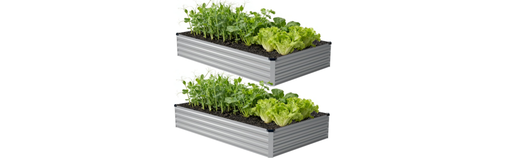 Zunatu 8x4x1 ft Galvanized Raised Garden Beds
