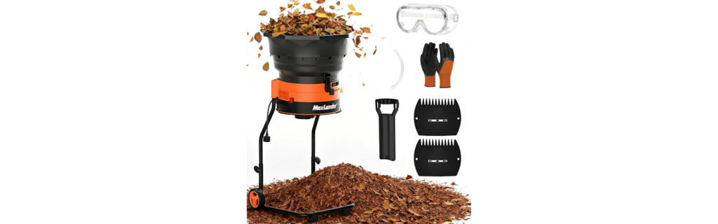 MAXLANDER Electric Leaf Mulcher Shredder 15 Amp