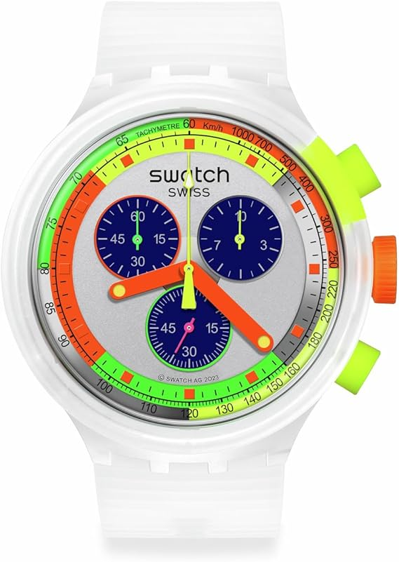 Swatch Watch Big Bold Chrono Unisex Transparent Jelly Watch