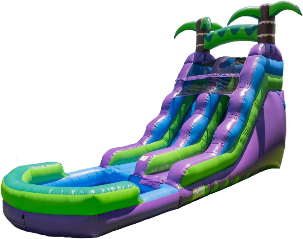 HeroKiddo 16ft Tropical Inflatable Water Slide Pool