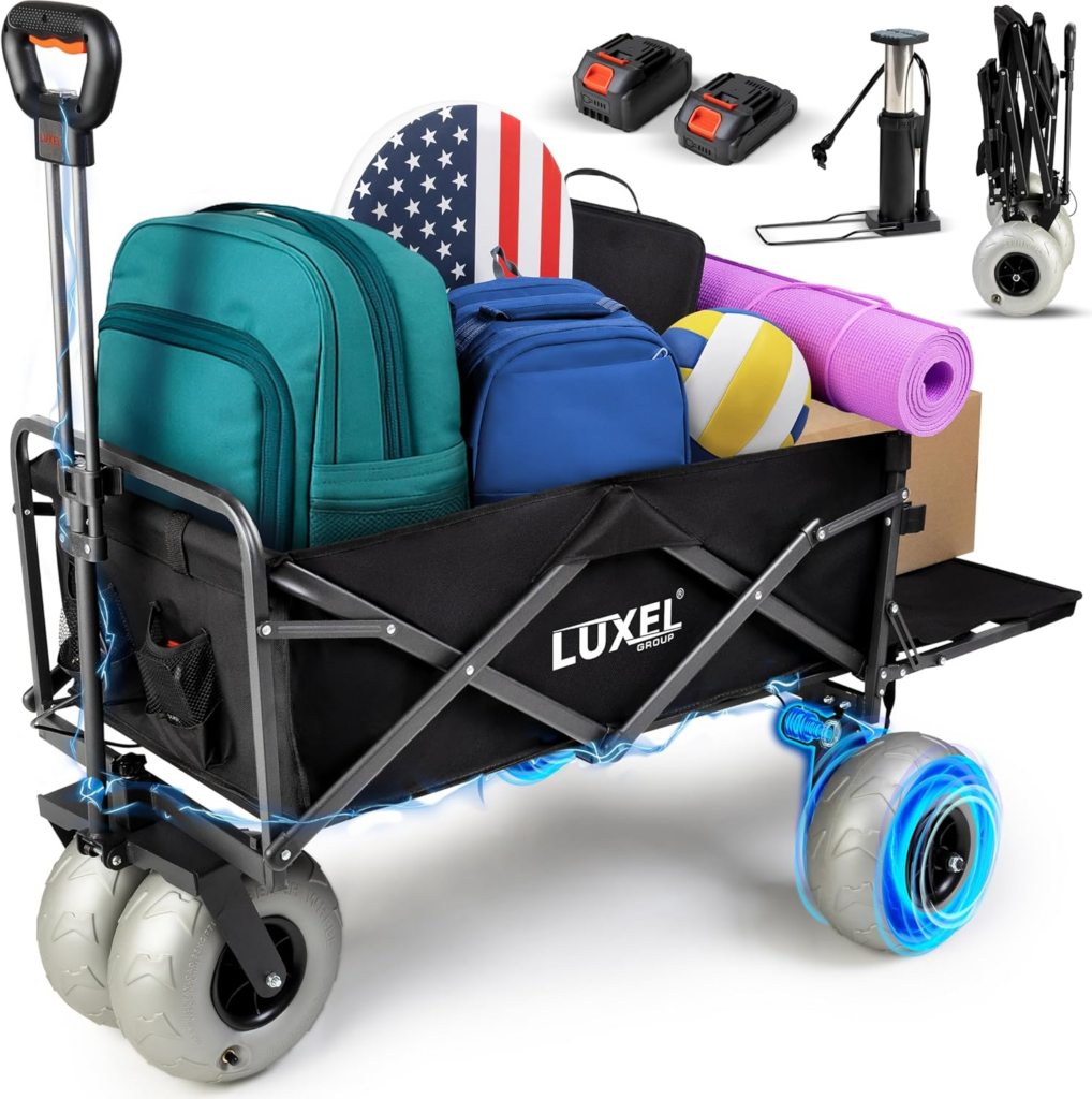 Luxel Group Electric Foldable Beach Cart Wagon