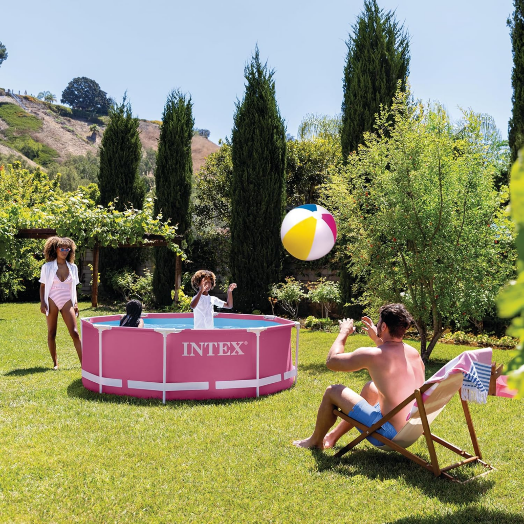 INTEX Metal Frame Above Ground Pink Kids Pool