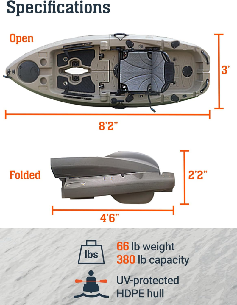 Brooklyn 8.0 Foldable Pedal Fishing Kayak by BKC