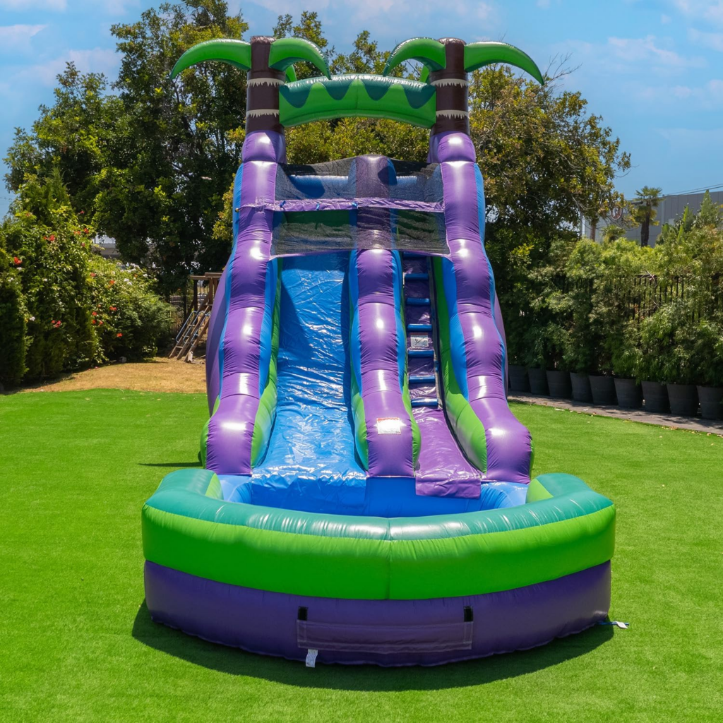 HeroKiddo 16ft Tropical Inflatable Water Slide Pool