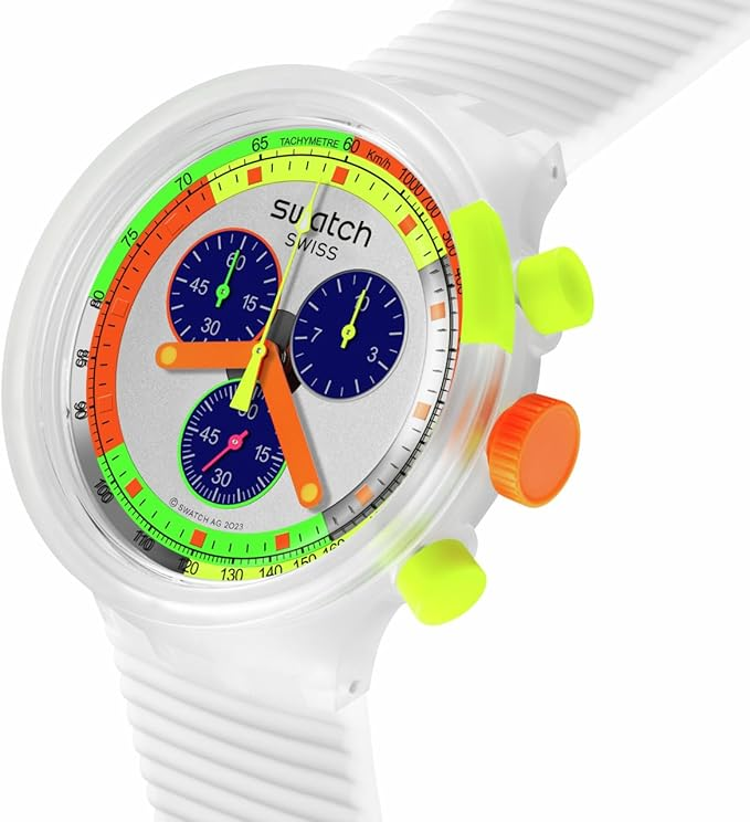 Swatch Watch Big Bold Chrono Unisex Transparent Jelly Watch