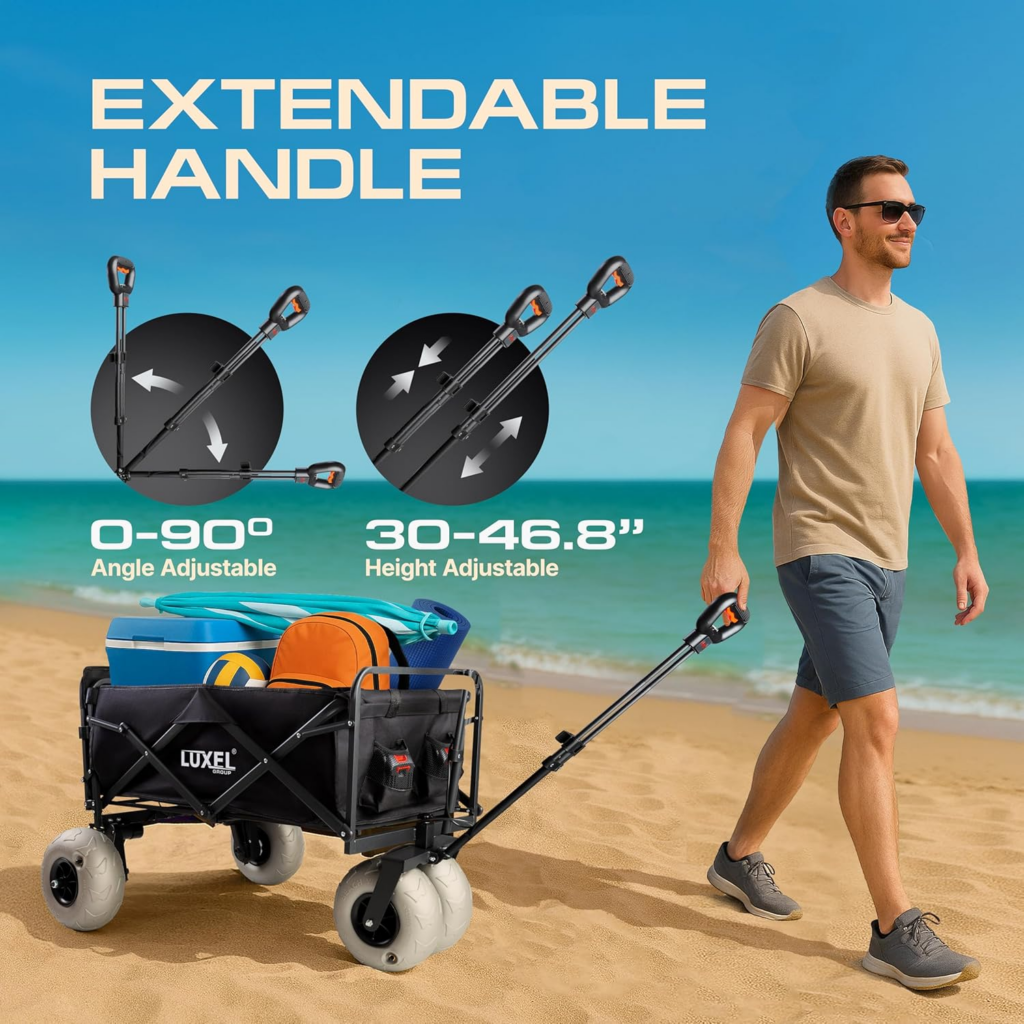 Luxel Group Electric Foldable Beach Cart Wagon
