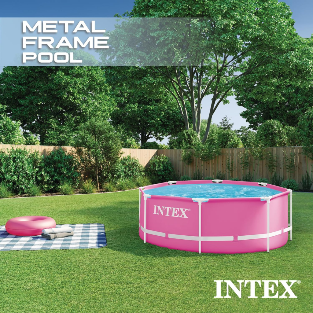 INTEX Metal Frame Above Ground Pink Kids Pool
