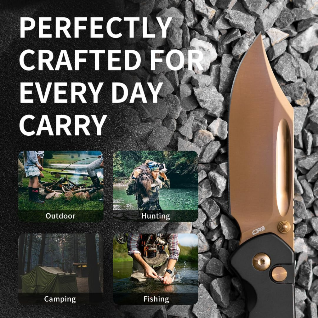 CJRB Pyrite Pocket Knife Folding Knife Steel Rose