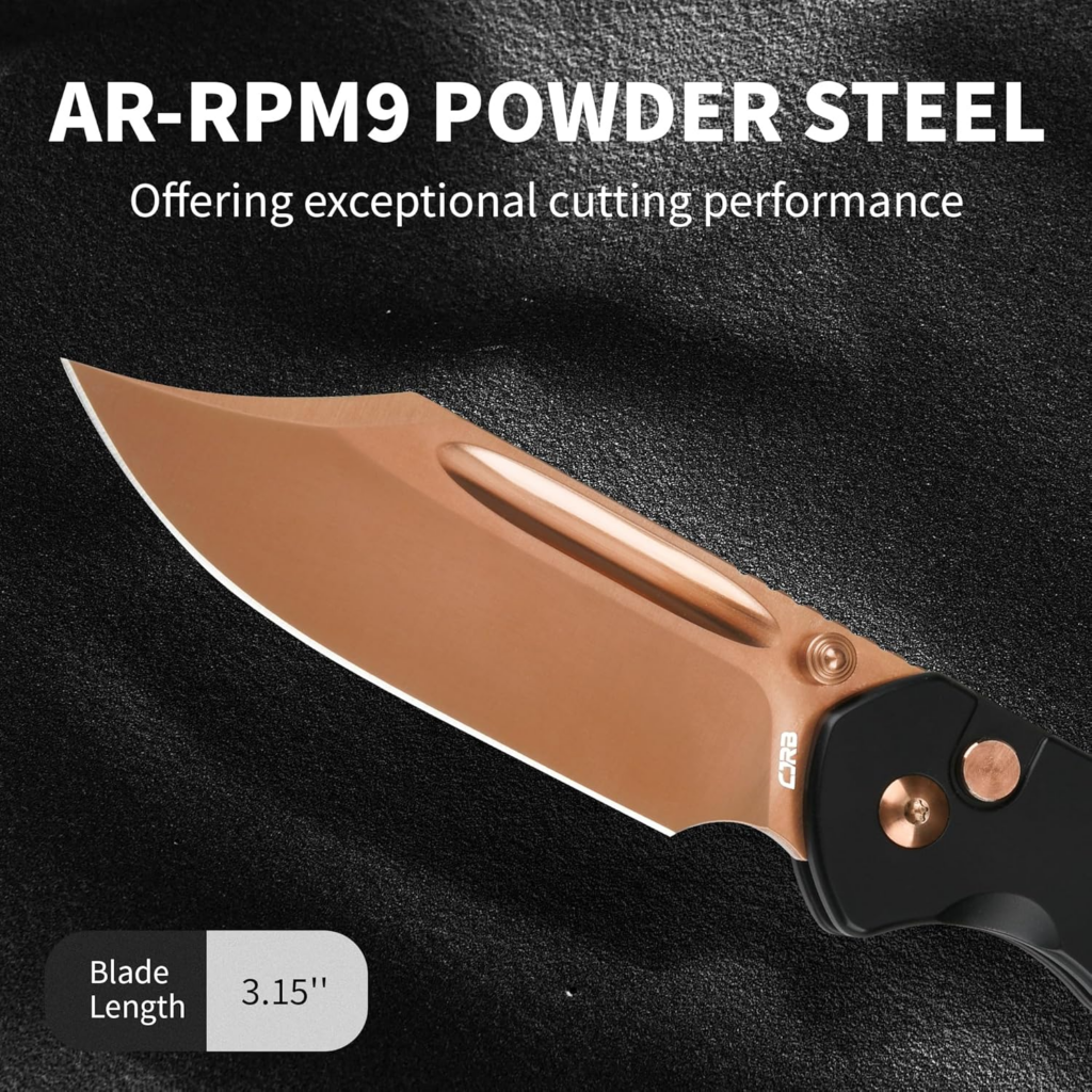 CJRB Pyrite Pocket Knife Folding Knife Steel Rose
