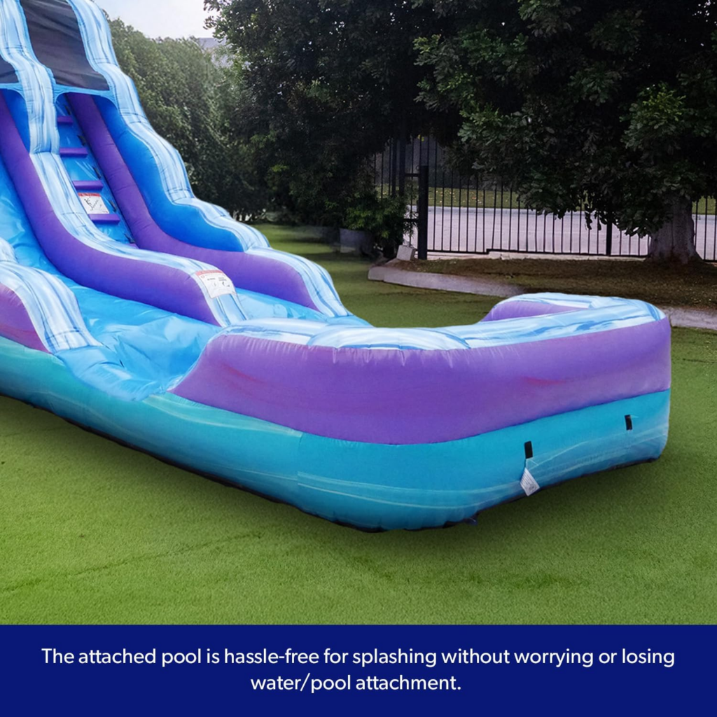 HeroKiddo 16ft Tall Ocean Wave Inflatable Water Slide