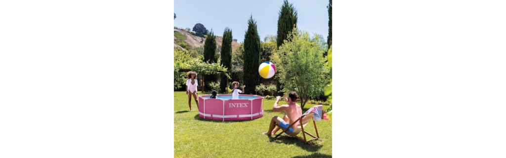 INTEX Metal Frame Above Ground Pink Kids Pool