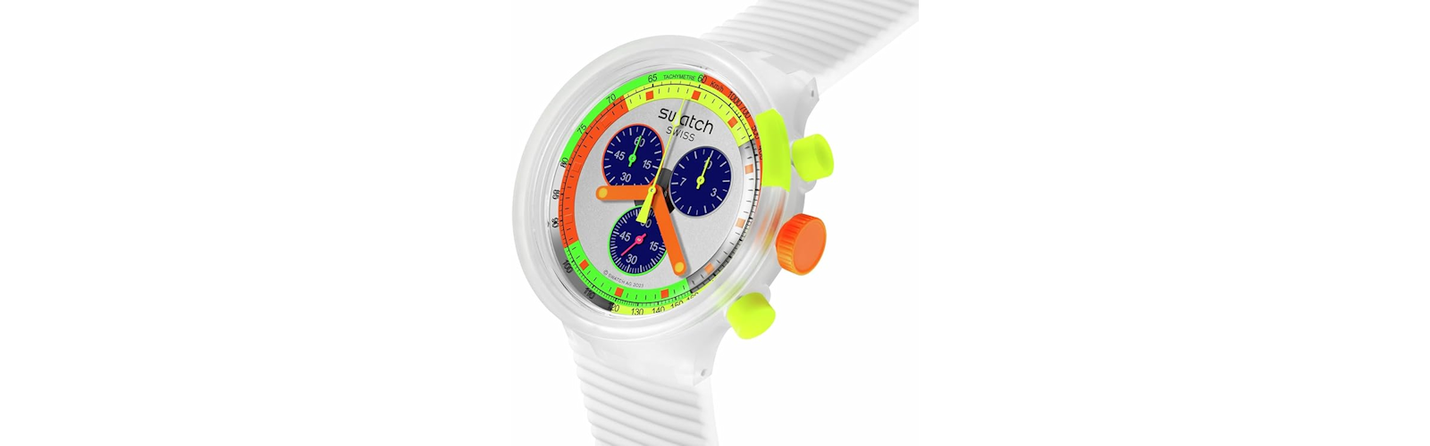 Swatch Watch Big Bold Chrono Unisex Transparent Jelly Watch