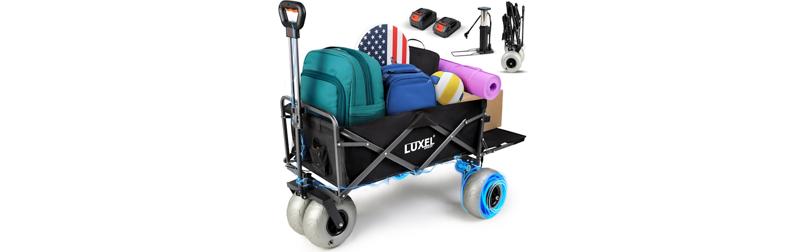 Luxel Group Electric Foldable Beach Cart Wagon